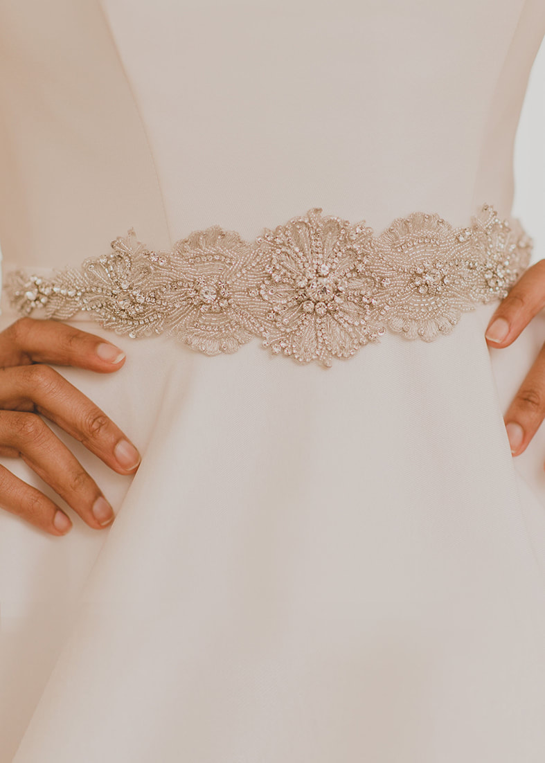 Art Deco inspired beaded bridal belt